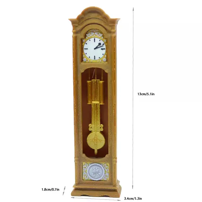 Horloge à pendule rétro pour maison de poupée 1/12