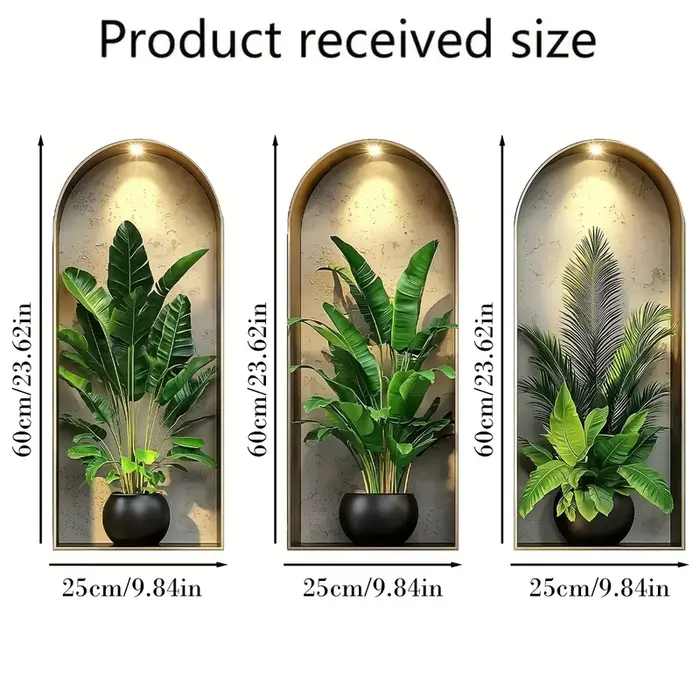 Autocollants muraux 2D en aquarelle pour plantes - Décoration réaliste de plantes en pot, feuilles d