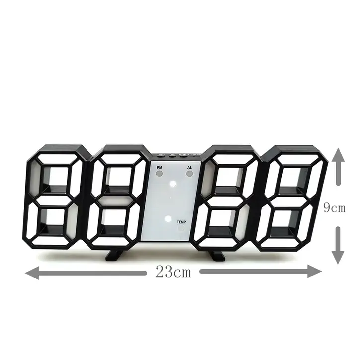 Horloge murale numérique 3D LED, mode Shoous, multifonctionnelle, créative, prise USB, électronique,
