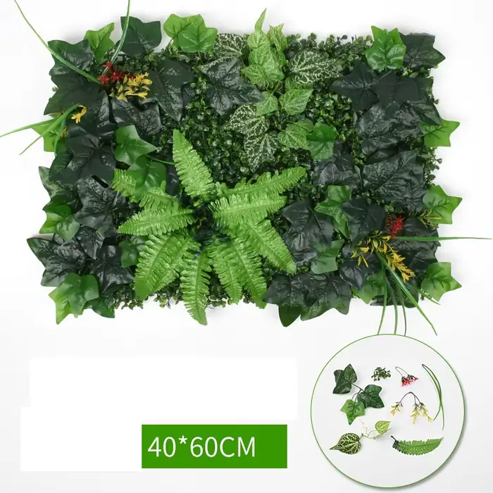 Décoration de hall feuilles de richesse artificielles plantes vertes de la Jungle murs bricolage mariage 40*60 cm mur de plante de Simulation en plastique
