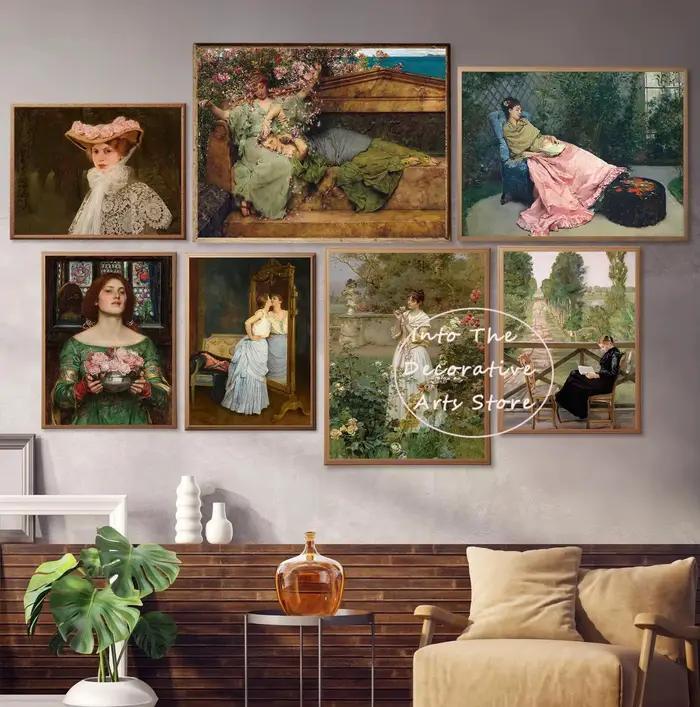 Affiche sur toile de portrait féminin élégant de style victorien vintage