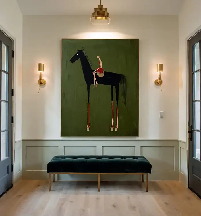 Peinture d'art équestre neutre pour la décoration intérieure
