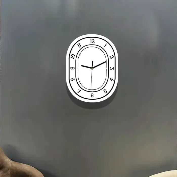 Horloge murale ovale en acrylique, décoration moderne et minimaliste, adaptée à la décoration du salon, de la chambre à coucher et du bureau