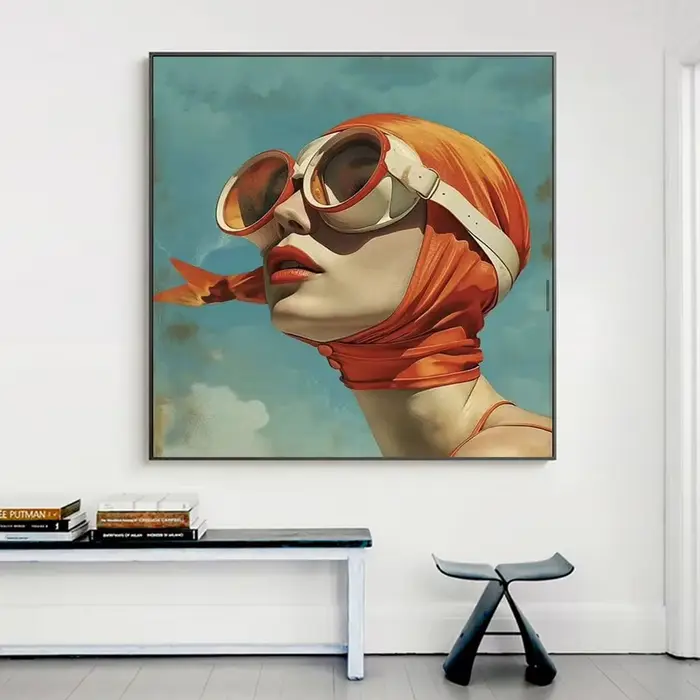 Surréalisme femme Portrait toile peinture mur Art affiche merveilleux fantaisie poisson et fille imprime pour salon décor à la maison