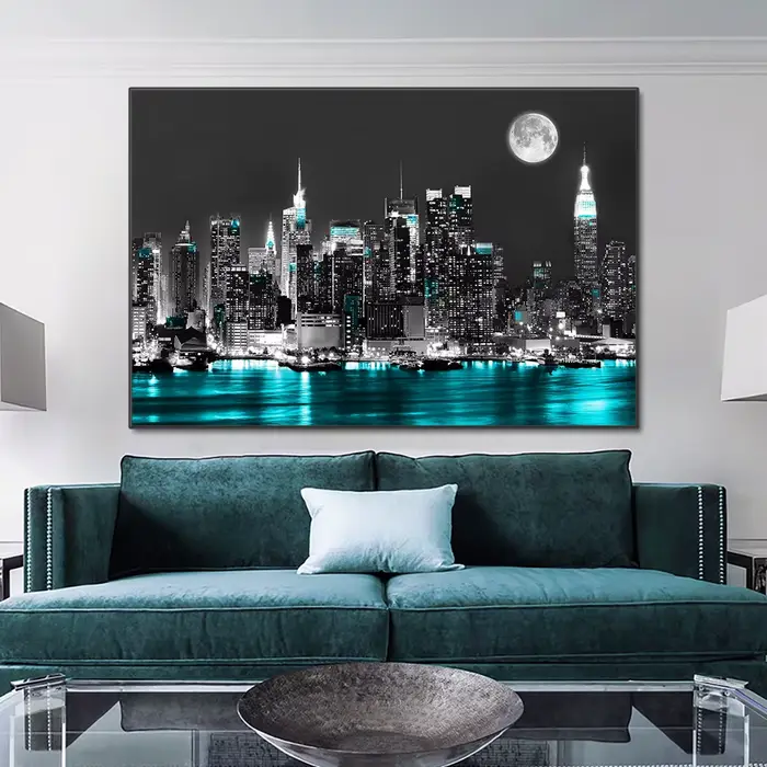 Toile d'art mural de paysage de horizon urbain de New York