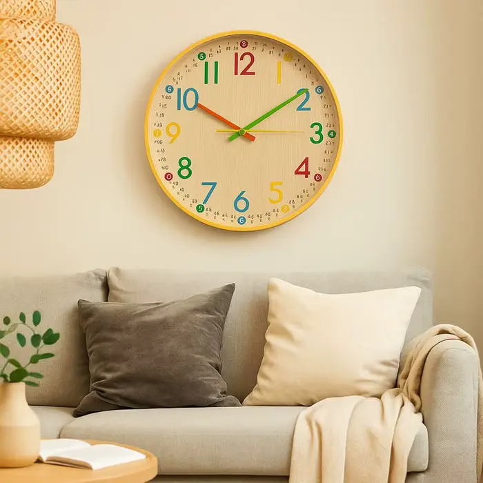 Horloge murale à chiffres de 12 pouces facile à lire