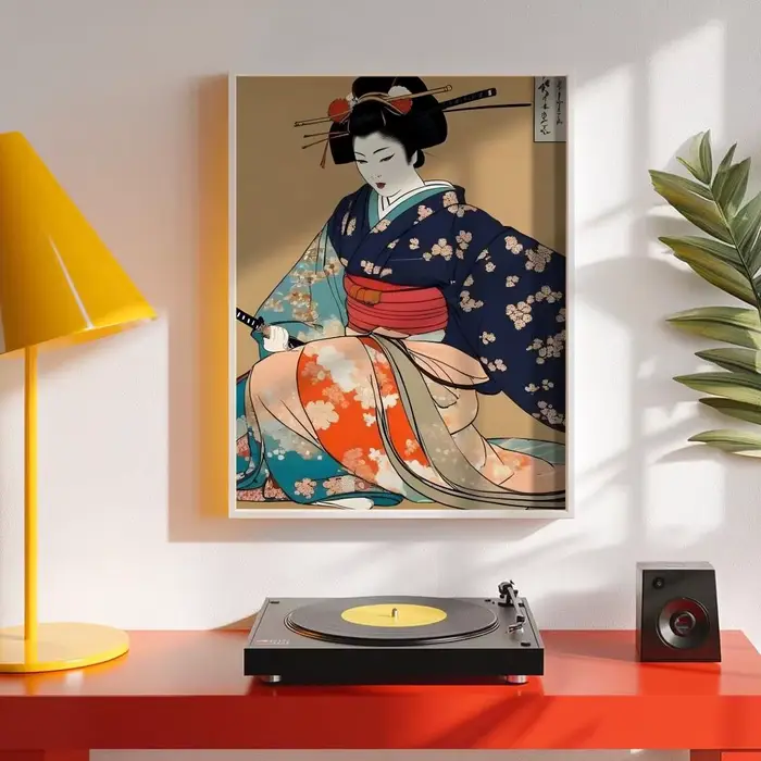 Affiche d'art de Geisha japonaise
