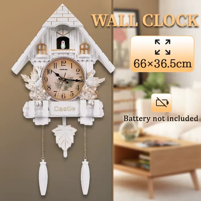 Horloge murale Cuckoo de style européen, horloge murale créative, rappel de l'heure, pour salon, maison, décoration de chambre d'enfant