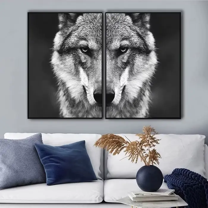 Tableau d'art mural tête de loup
