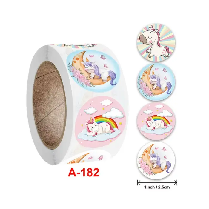 Autocollant licorne de dessin animé pour enfants