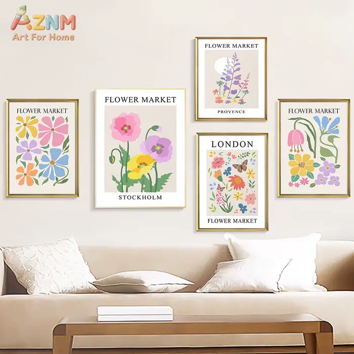 Affiche de fleurs sur toile