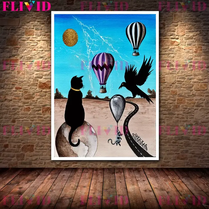 Affiche et impression de chat noir mystérieux