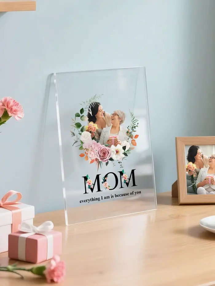 Plaque acrylique personnalisée pour la fête des mères et des pères