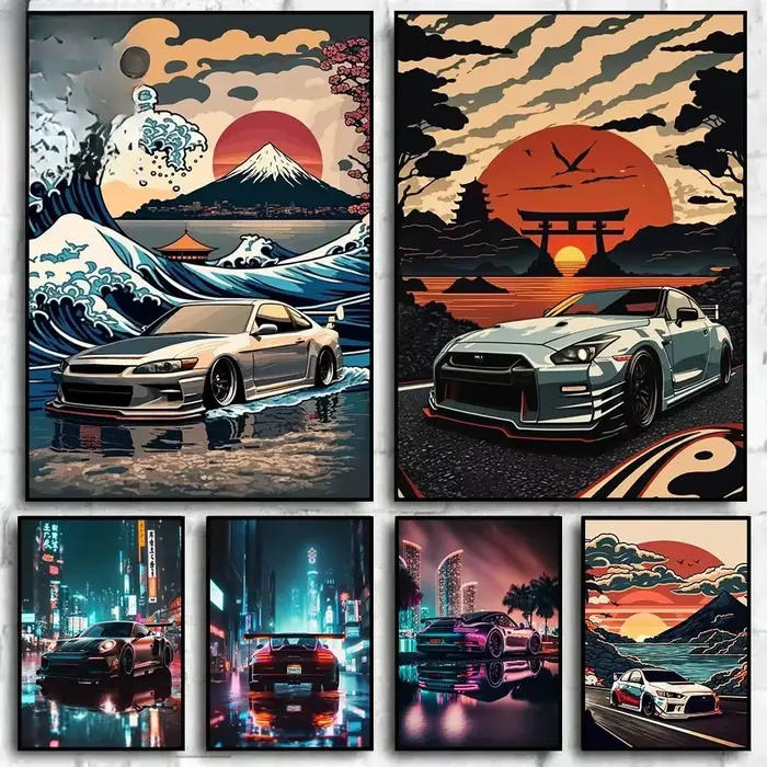 Peinture à l'huile par numéros rétro tendance