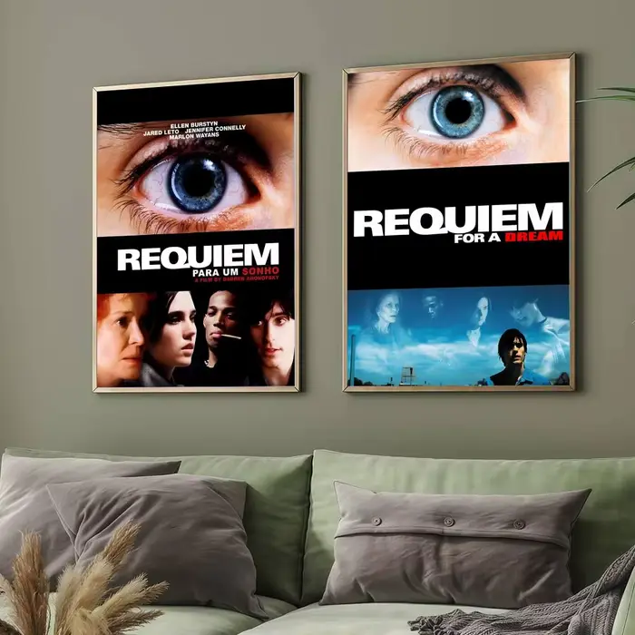 Affiche de film classique R-Requiem For A Dream, impression artistique murale esthétique moderne, articles de décoration pour chambre à coucher, décoration de la maison, cadeau