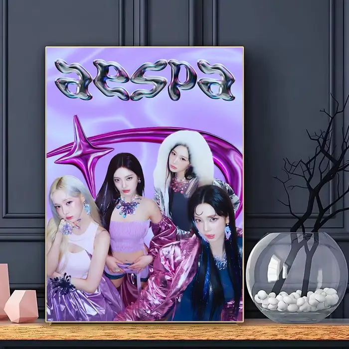 Affiche célèbre du groupe Kpop A-Aespa, impressions d'art mural minimalistes modernes pour chambre à