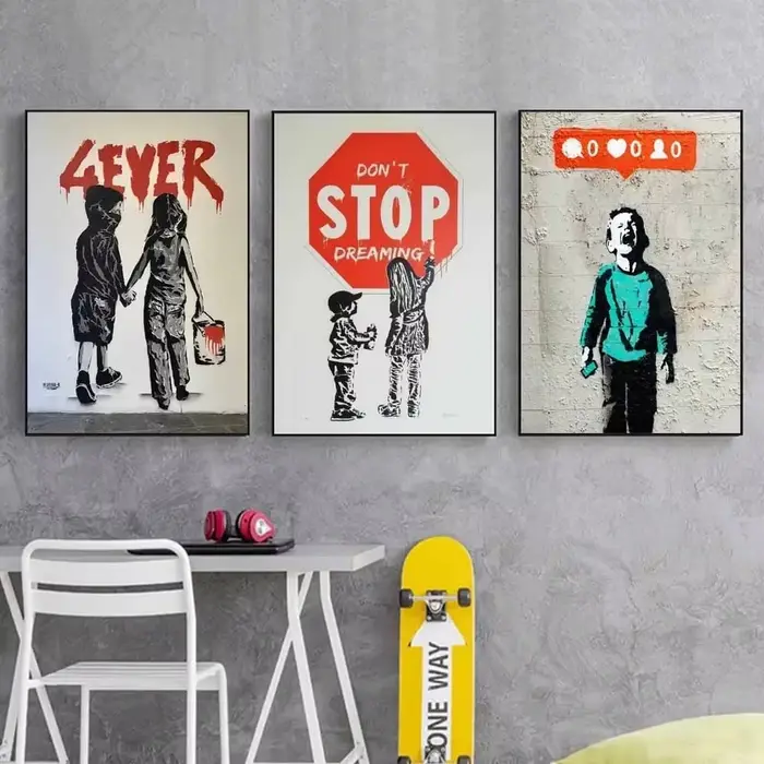 Classique rétro mur Art Banksy rue Graffiti HD toile impression affiche maison salon chambre peinture décorative
