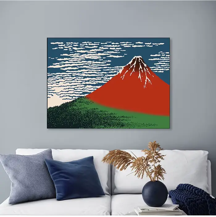 Toile murale Vintage imprimée la grande vague de Kanagawa Ukiyoe