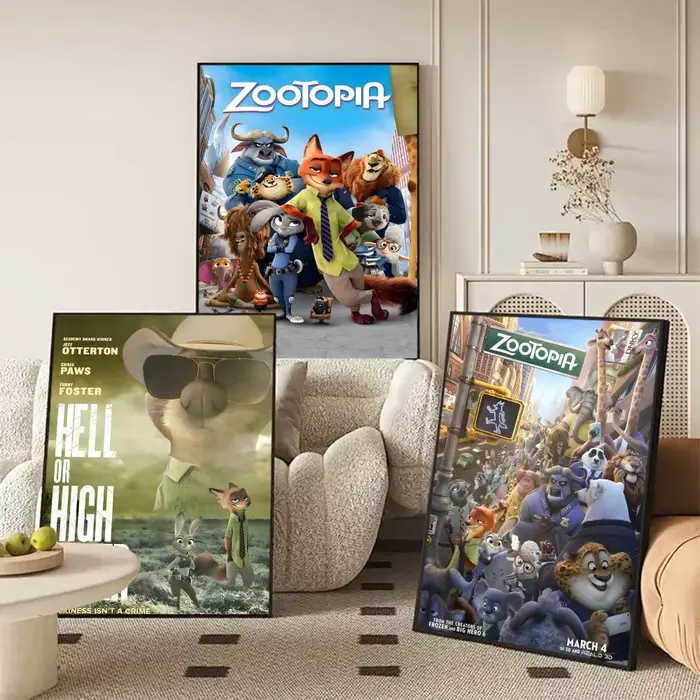 MINISO z-zootopie affiche de dessin animé autocollant Mural amovible auto-adhésif Art