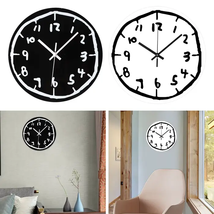 Horloge murale décorative pour cuisine, salle d'étude, salon, maison, ornement unique, mode créative