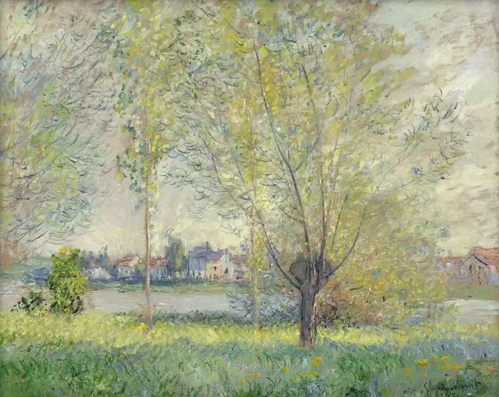 Impression sur toile de l'art de la peinture murale : Jardin de Monet, Nénuphars, Pont Magpie Road, 