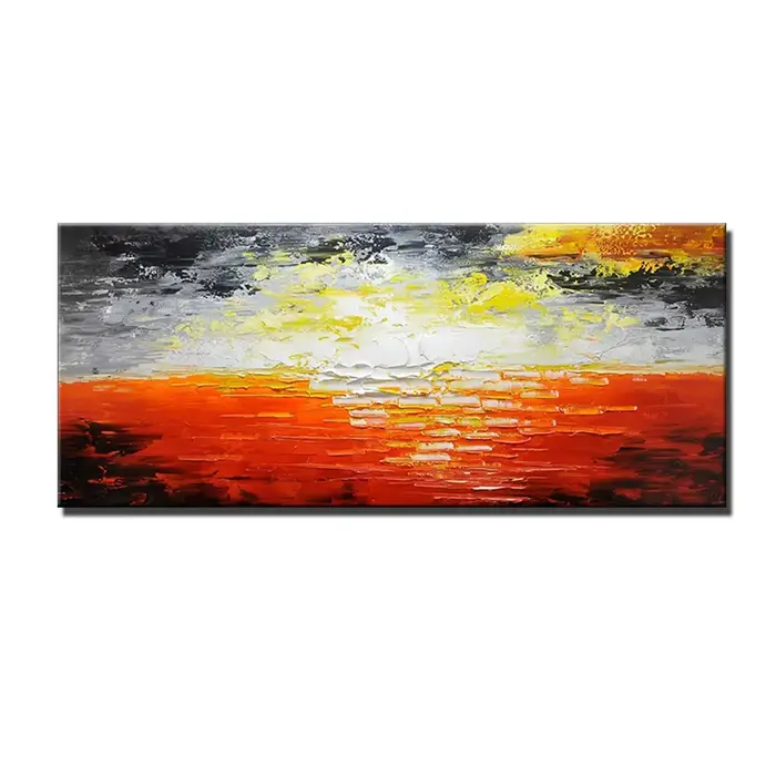 Peinture à l'huile de toile moderne faite à la main pour la décoration de salon, art de mur de paysa