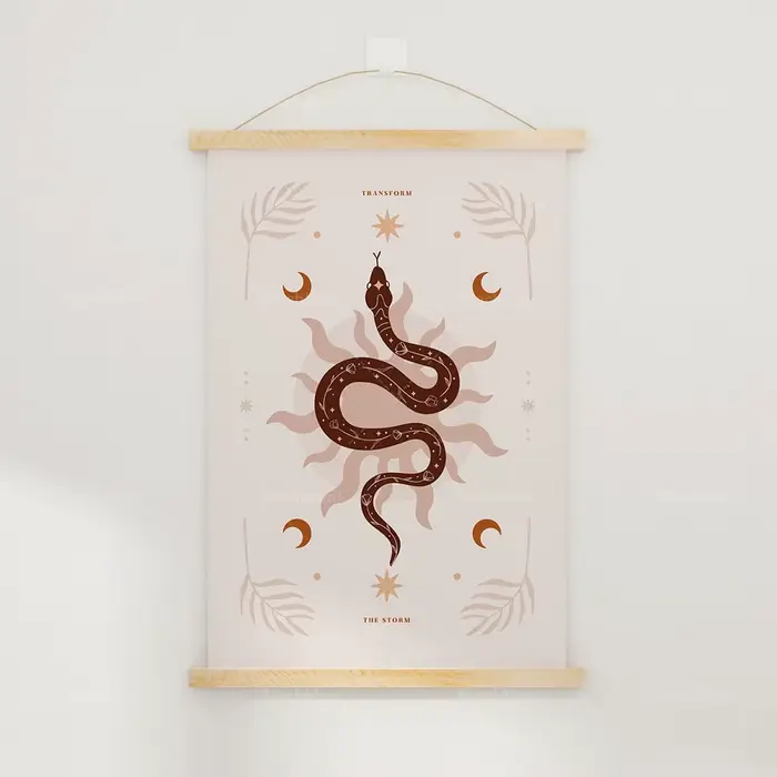 Boho serpent art, animal compact