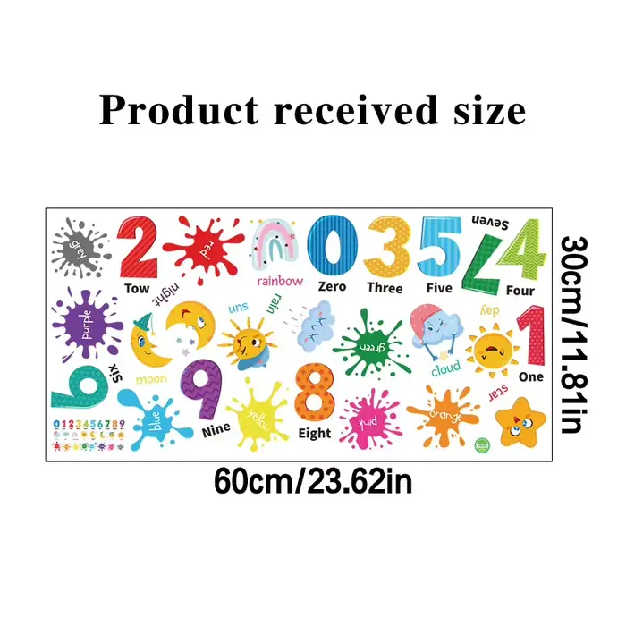 Autocollant mural numéro 3d pour chambre d'enfants