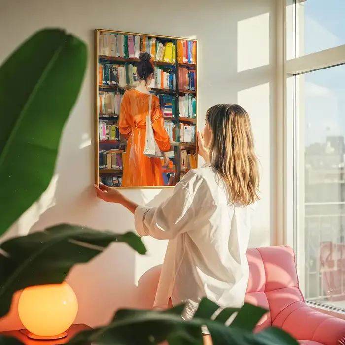 Affiche d'art de librairie pour femme