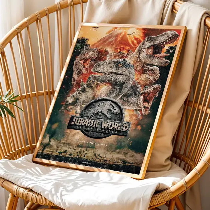 Affiche de film Jurassic Park Dinosaur World, impression de haute qualité, autocollant mural impermé