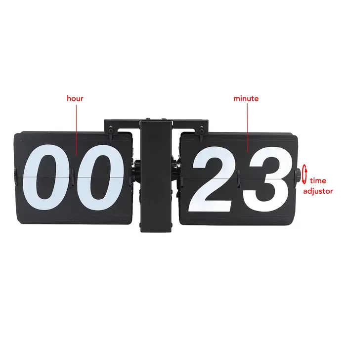 Horloge numérique rétro rabattable 24 heures