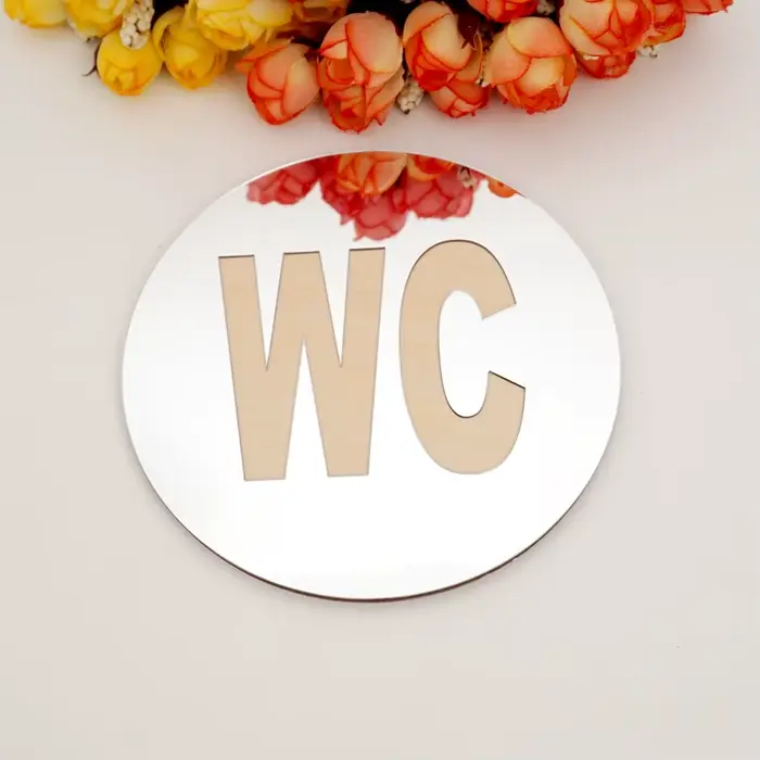 1 autocollant mural en acrylique auto-adhésif pour porte de WC