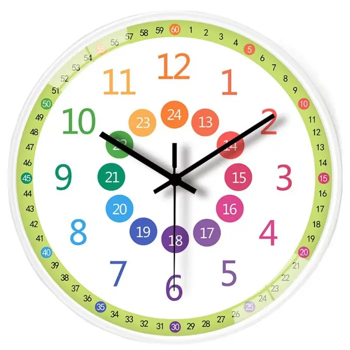 Horloge murale silencieuse sans tic-tac, horloge électronique moderne sans perçage, horloge éducativ