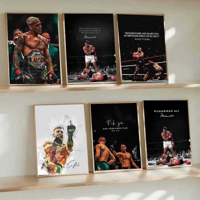 Boxer mur Art affiche Nate Diaz boxe citation de motivation toile peinture impressions décor photos salon