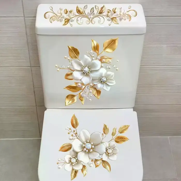 Papier peint décoratif floral doré créatif pour la maison