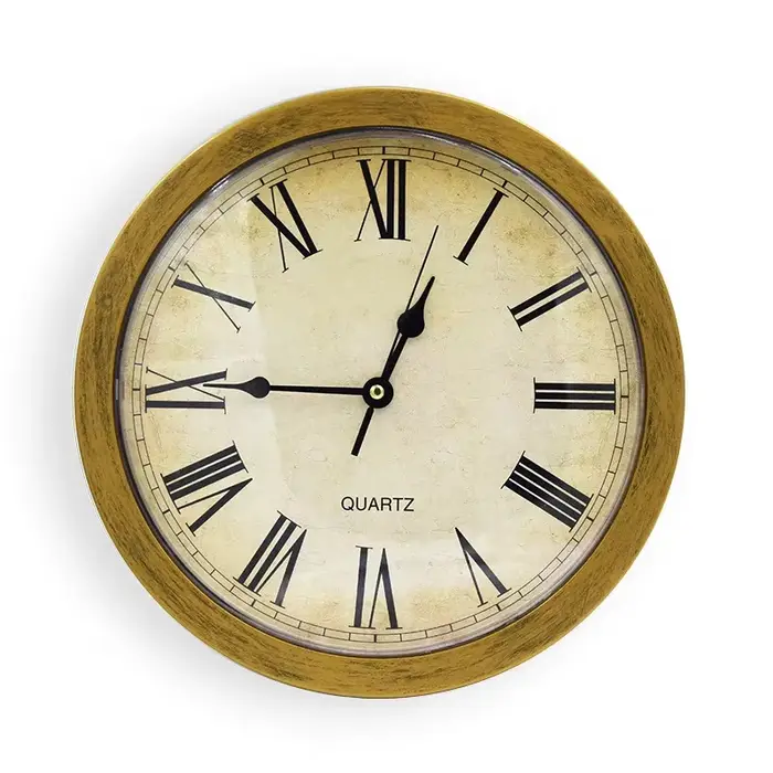Horloge murale rétro en or pour la décoration intérieure, horloge créative, mécanisme de stockage d'