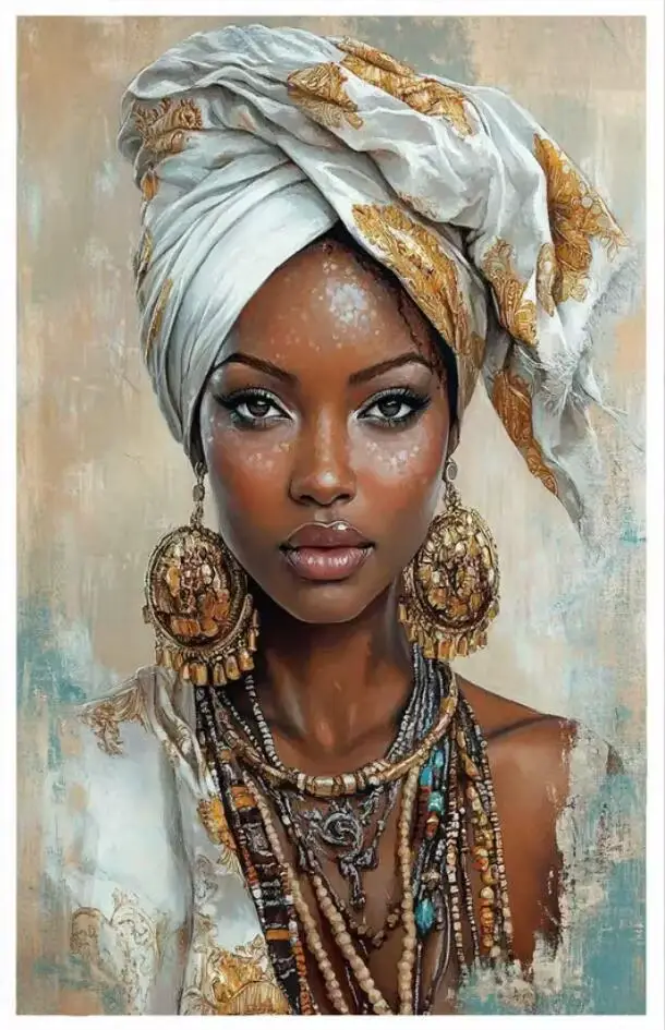 Art Mural ethnique africain pour femme noire, peinture sur toile, affiche de fille africaine imprimé