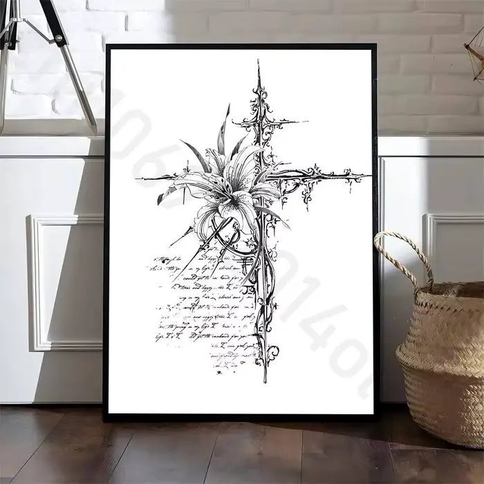 Affiche murale autocollante HD Cyber Sigil Cross Goth, nouvelle collection, décoration esthétique imperméable pour la maison, le salon ou le bar