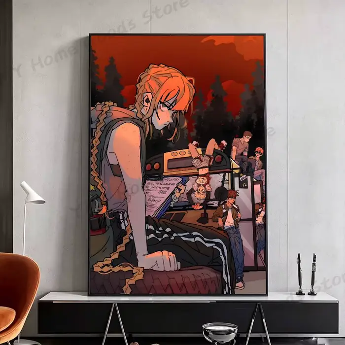 Affiche murale autocollante imperméable pour chambre à coucher, salle de jeux, décoration murale, ca
