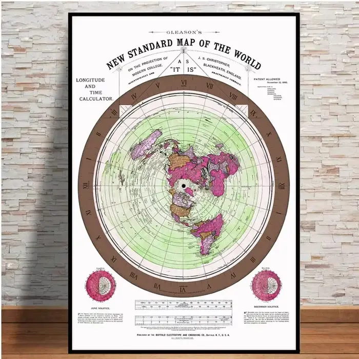 Affiche et imprimés de la terre plate