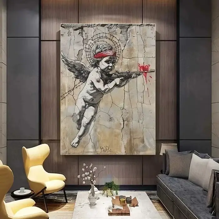 Banksy – affiche de Graffiti colorée abstraite