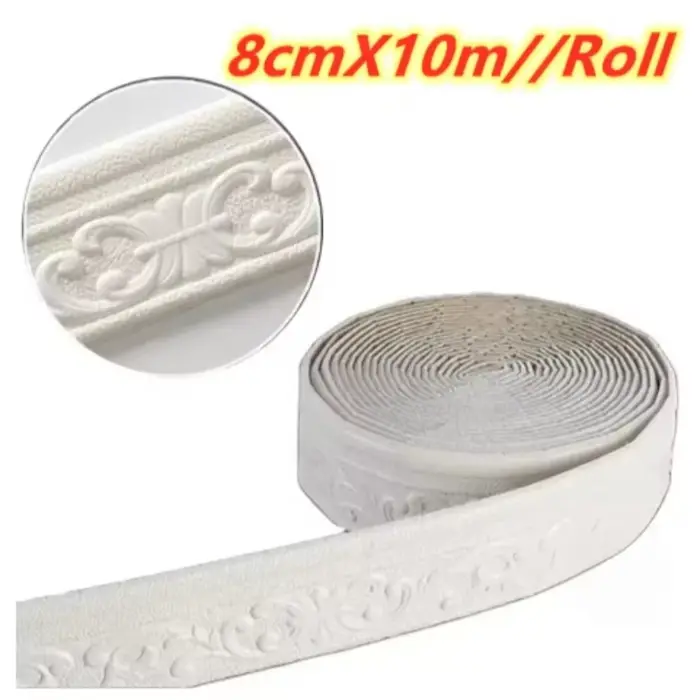 Rouleau de papier peint auto-adhésif imperméable, 10 m/rouleau, ligne de garniture murale 3D, bordur