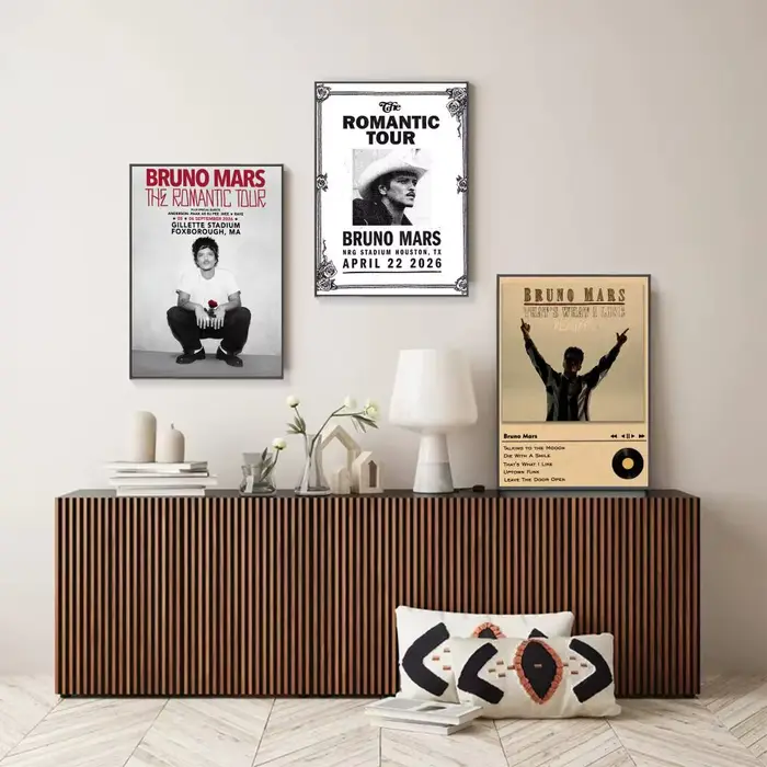 Affiche de rappeur B-Bruno Mars, impressions d'art mural minimalistes modernes pour chambre à coucher, salon, décoration esthétique contemporaine, cadeau