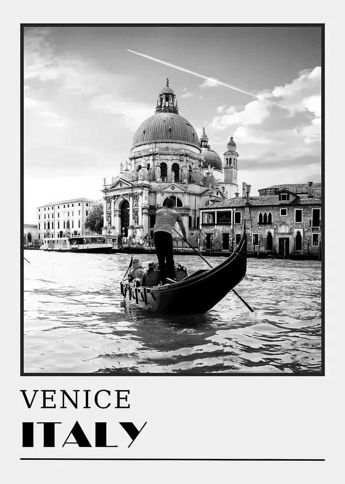 Affiches de voyage Photo noir et blanc autour du monde, imprimés de photographie, peinture sur toile