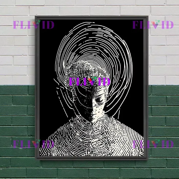 Abstrac affiche point d'impression, ligne et Surface personnages de Composition noir blanc peinture 