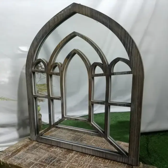  Miroir mural de campagne française – Accent suspendu Vintage en bois massif pour ferme
