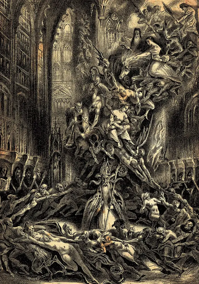 Affiches de scène de l'enfer sombre Macabre, pose gothique classique, imprimés malvoyés dans l'enfer