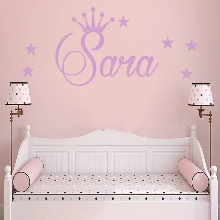 Bébé enfants chambre nom Customizde vinyle Sticker Mural personnalisé bricolage PVC stickers enfants
