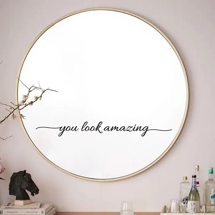 Autocollant miroir en vinyle You Look Amazing, décor de salle de bains, autocollant de citation insp