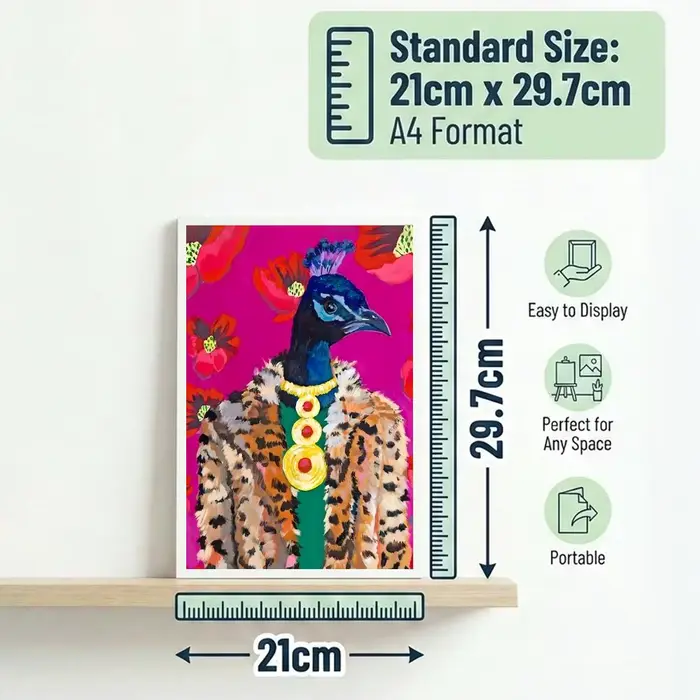 Affiche murale autocollante HD imperméable à l'eau avec peinture à l'huile animale
